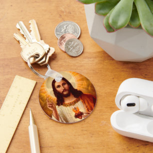 Chaveiro Bela imagem religiosa Sagrado Coração de Jesus