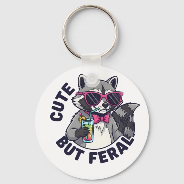 Chaveiro Bela, Mas Feral Lixo Panda Raccoon (Frente)