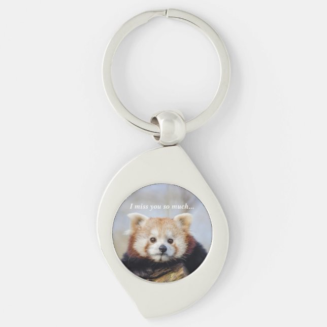 Chaveiro Bela Panda Vermelha Sente Tanta Falta De Você (Frente)