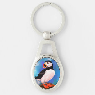 Chaveiro Bela Pássaro de Puffin do Atlântico - Pintura 