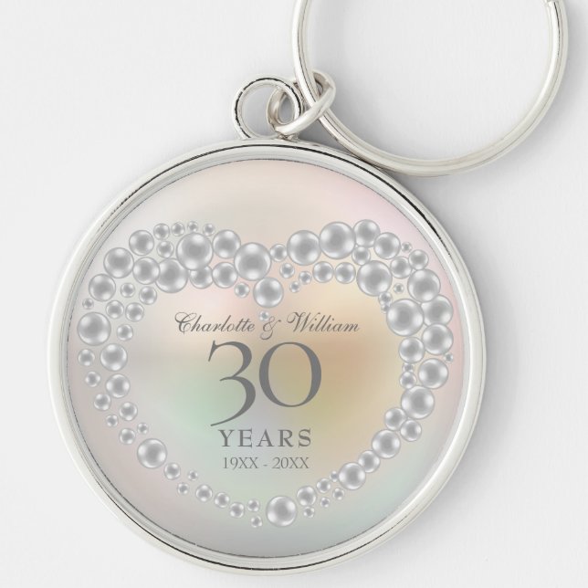 Chaveiro Bela Pérola 30º Aniversário de Casamento (Frente)