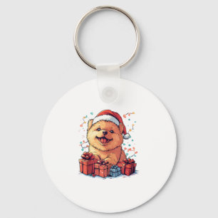 Chaveiro Bela Vaca Santa Hat Engraçado Cachorro de Natal