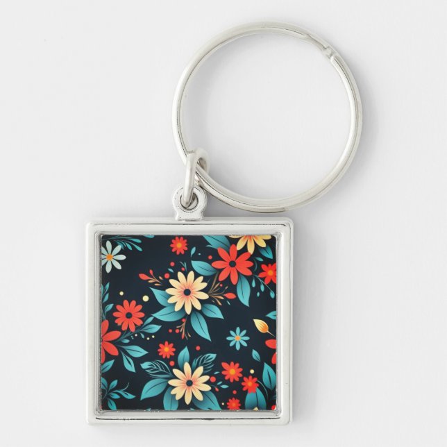 Chaveiro Belas Flores Padrão Floral-48965 (Frente)