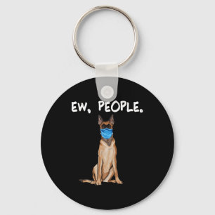 Chaveiro Belga Malinoi Ew Pessoas Cachorro Vestindo máscara