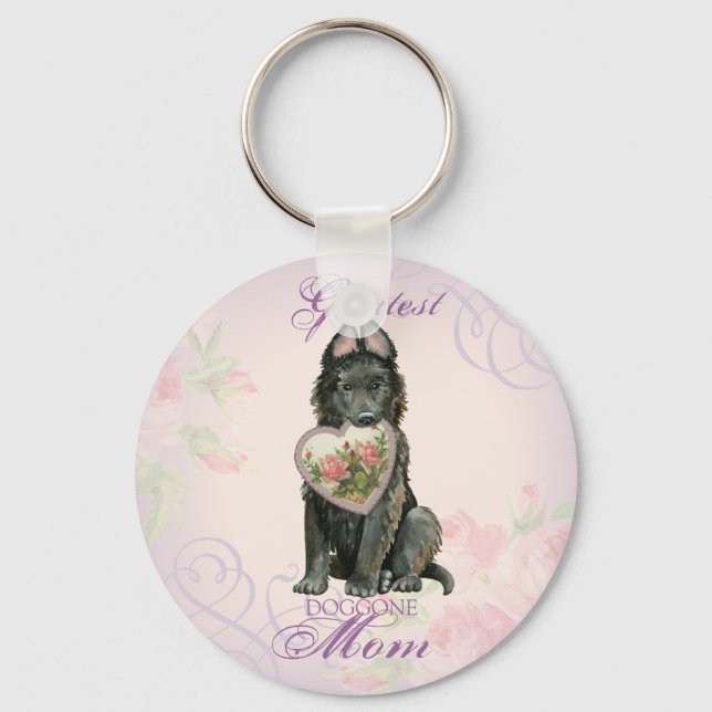 Chaveiro Belga Sheepdog Heart Mãe (Frente)