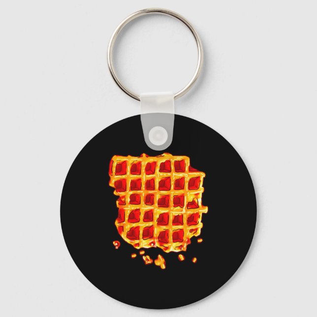 Chaveiro Belgian Waffle Syrup Breakfast Food Snack Waffle L (Frente)