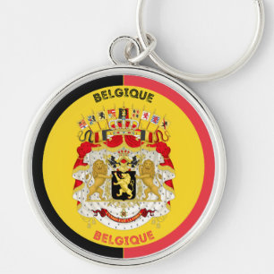 Chaveiro Bélgica Belgique Brasão de Armas Forma Circular