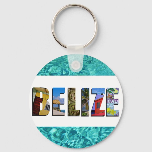 Chaveiro Belize Tropical Beach Blue Ocean FoViagem (Frente)