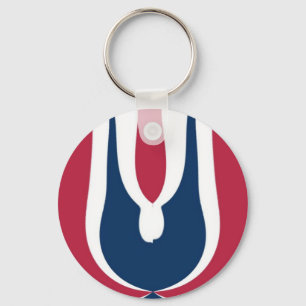 Chaveiro Belo Abstrato de cor de textura vermelha, branca e