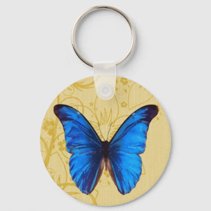 Chaveiro Belo Blue Butterfly Vintage art
