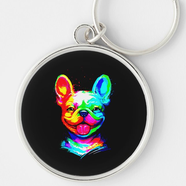 Chaveiro Belo Bulldog Francês Para O Fresco Francês (Frente)