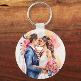 Chaveiro Belo Casal de Casamento com Engraçado