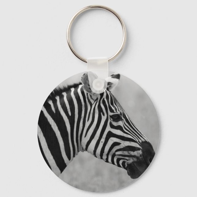 Chaveiro Belo design de zebra branca e negra (Frente)