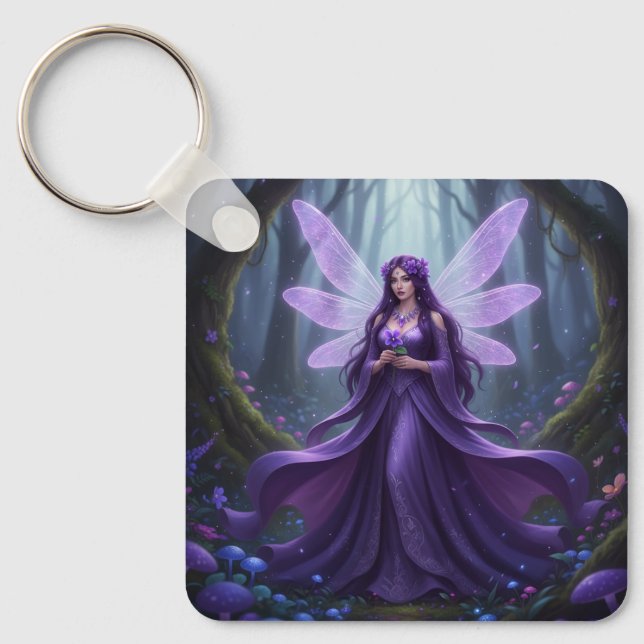 Chaveiro Belo Fevereiro Ametist Fairy (Frente)