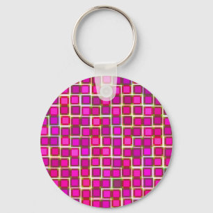 Chaveiro Belo padrão de Azulejo Abstrato a rosa