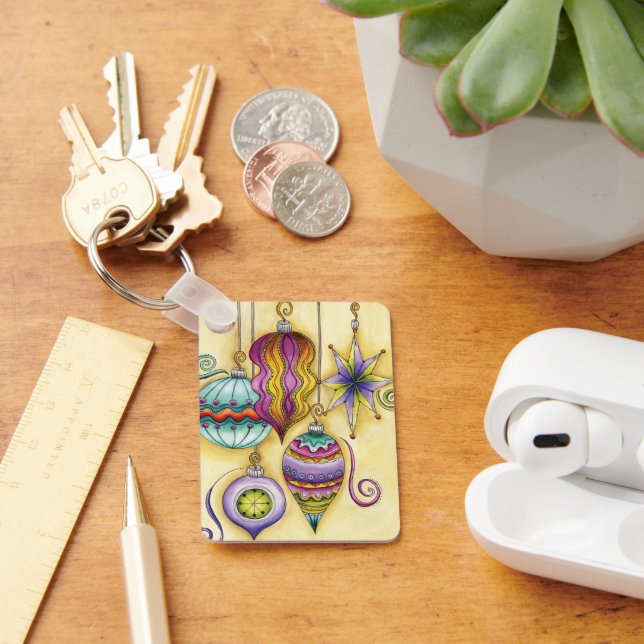 Chaveiro Belo Vidro Enfeites de natal Coloridos (Mesa)