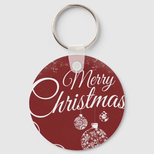 Chaveiro Belo Wallpaper Vermelho com decorações de Natal (Frente)