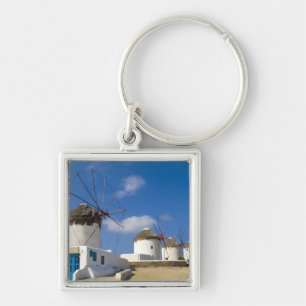 Chaveiro Belos moinhos de vento na ilha de Mykonos,