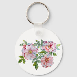 Chaveiro Belos rosas de aquarela realistas.