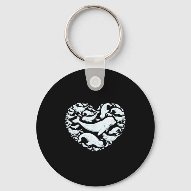 Chaveiro Beluga Whales Valentine Days For Kids Boy Girl Men (Frente)