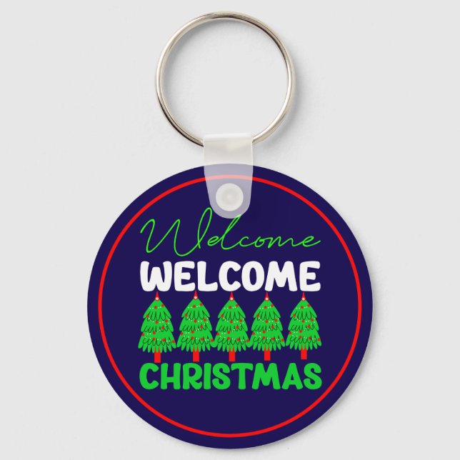 Chaveiro Bem-vinda Árvore de Natal Design de Feriado-85600 (Frente)