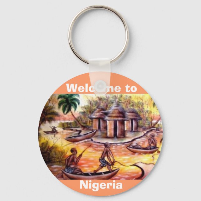 Chaveiro bem-vindo à Nigéria - Personalizado (Frente)