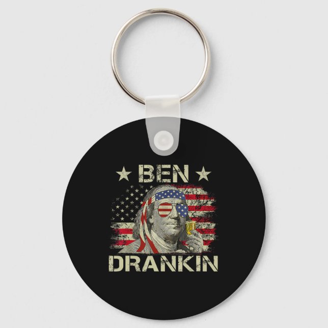 Chaveiro Ben Drankin Benjamin Franklin 4 De Julho Engraçado (Frente)