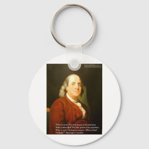 Chaveiro Ben Franklin (O que é Sábio) Citações Presentes & 