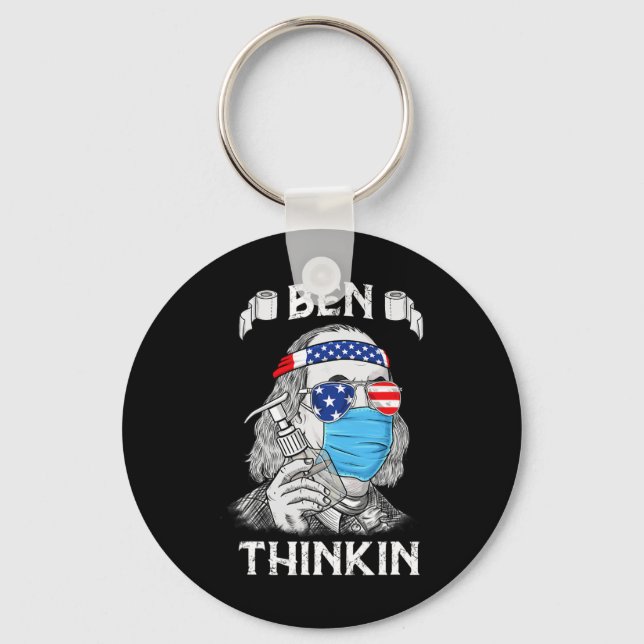 Chaveiro Ben Thinkin 4 De Julho Divertido Benjamin Franklin (Frente)