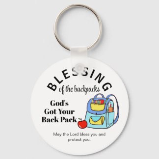 Chaveiro Bênção das mochilas Deus Tem as Suas Costas