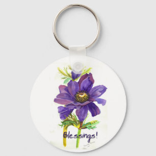 Chaveiro Bênçãos roxas da flor