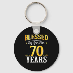 Chaveiro Bendito Por Deus Por 70 Anos Aniversário de 70 Ano