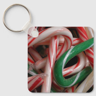 Chaveiro Bengalas de Natal Festa Branco Verde e Vermelho