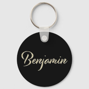 Chaveiro Benjamin Name Whitegold Button Schlüsselanhänger