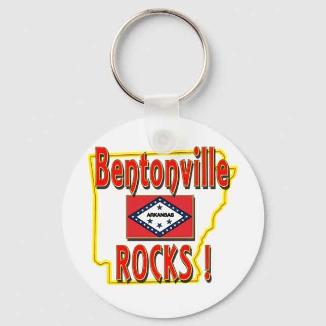Chaveiro Bentonville Rocks! (vermelho) (Frente)