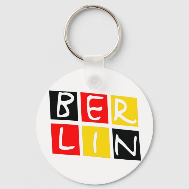 Chaveiro Berlim, Alemanha Logotipo em Quadrados (Frente)
