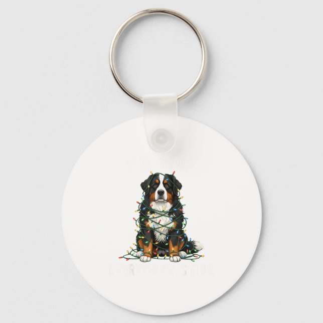Chaveiro Bernese Mountain Dog Christmas I'm Fine Everything (Frente)