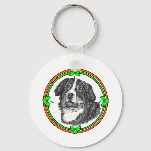Chaveiro Bernese Mtn Dog St Patricks (Frente)