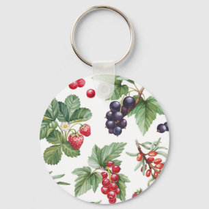 Chaveiro Berries de Aquarelas Ilustração Padrão Invisível