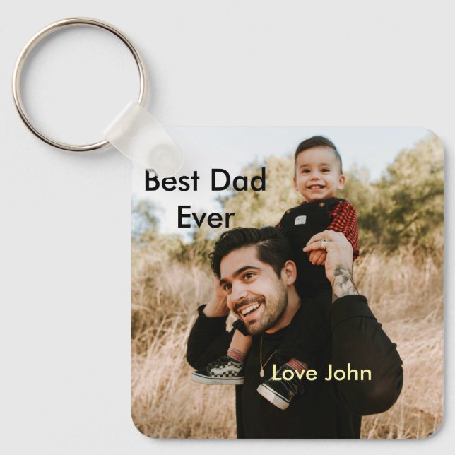 Chaveiro Best dad ever father's dad gift photo name simple  (Frente)