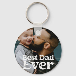 Chaveiro Best Dad Ever Fathers day Photo Button Keychain