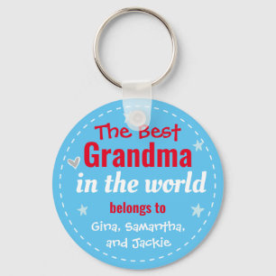 Chaveiro Best Grandma in the World Custom Name Keychain