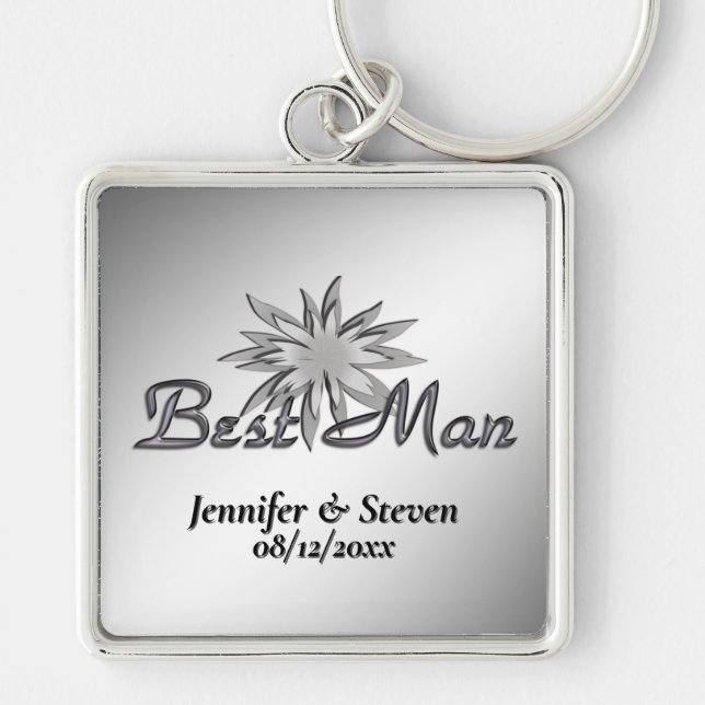 Chaveiro Best Man Black and White Custom Keychains (Frente)