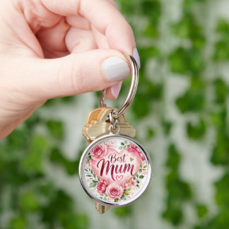 Chaveiro Best Mum Aquarell Blumenherz Design