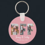 Chaveiro Besties de Amizade de Colagem de Fotografias BFF 3<br><div class="desc">Colagem de Fotografias BFF Personalizada Melhor Amigo para Besties Nunca Amizade Chaveiro Rosa Esmagada</div>