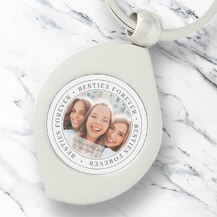 Chaveiro Besties para sempre Foto personalizada simples e m