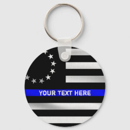 Chaveiro Betsy Ross USA Thin Blue Line Personalizável