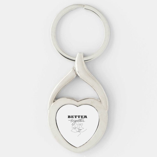 Chaveiro Better Together Kissing Romantic Design  (Frente)