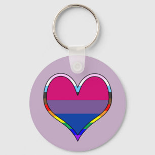 Chaveiro Bi Pride Heart String