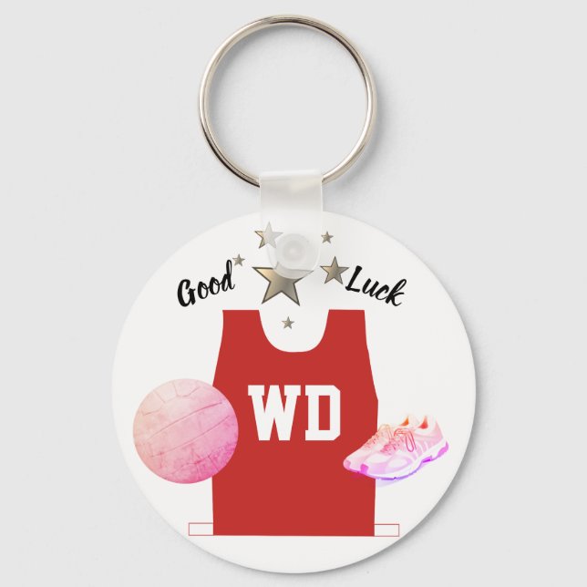 Chaveiro Bib de Netball de Cor Personalizada (Frente)